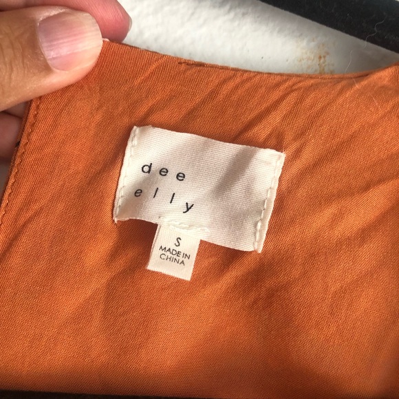 Dee Elly Jumpsuit womens size small S rust Floral Tie Front Keyhole Back - Picture 5 of 6